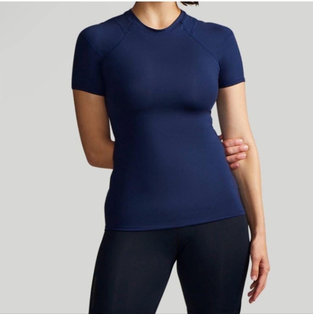 Tommy Copper Women's Blue Compression Short Sleeve T-shirt Size L
